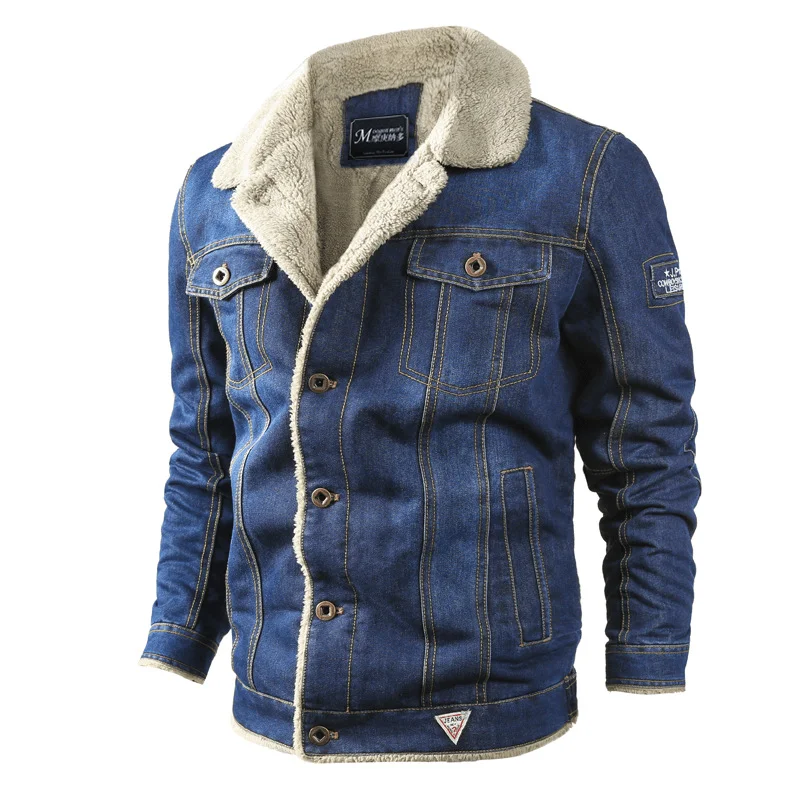 Checkered men jackets in a plaid pattern for a preppy appearanceMens Thick Warm Fleece Turn down Collar Winter Denim Jacket Checkered men jackets in a plaid pattern for a preppy appearanceMens Thick Warm Fleece Turn down Collar Winter Denim Jacket