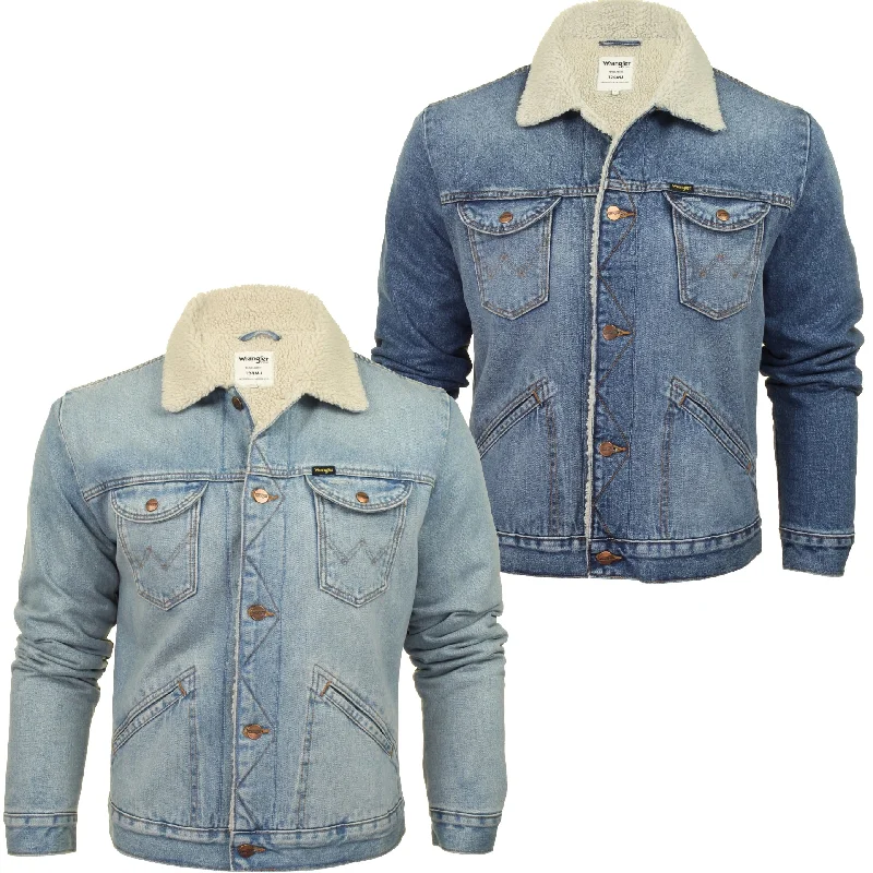 Down - filled men jackets in bright colors for winter fashionMens Wrangler Denim 'Sherpa' Jacket Down - filled men jackets in bright colors for winter fashionMens Wrangler Denim 'Sherpa' Jacket