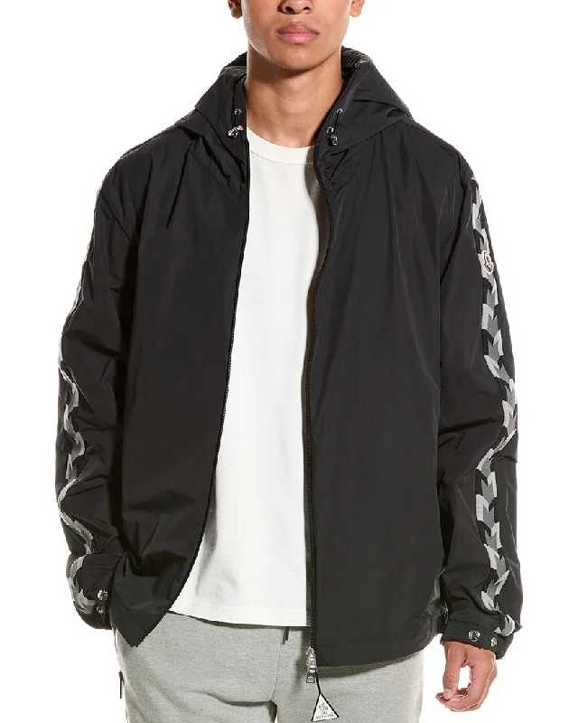 Men jackets with a built - in hood that can be stowed away when not in useMoncler Hooded Rain Jacket Men jackets with a built - in hood that can be stowed away when not in useMoncler Hooded Rain Jacket