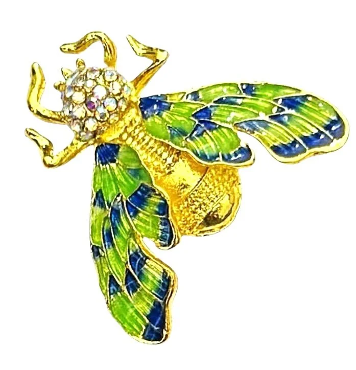 Men's Slim Fit Denim Blazer in Blue for a Casual and Trendy Streetwear LookMulticolor Bee Shaped Colorful Metal Brooch