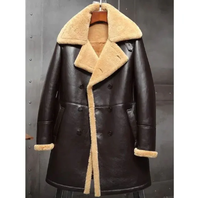 Fleece - lined men jackets for cold - weather commutingNew B3 Flight Long Mens Winter Coats Fur Bomber Leather Jacket Fleece - lined men jackets for cold - weather commutingNew B3 Flight Long Mens Winter Coats Fur Bomber Leather Jacket
