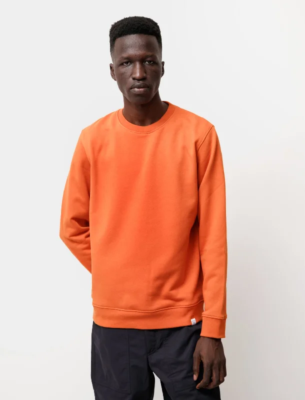 Men's knit tops with a ribbed texture for added interest​Vagn Classic Crew Orange
