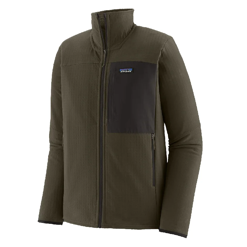 Men jackets with a built - in hood that can be stowed away when not in usePatagonia R2 TechFace Jacket Pine Needle Green Men jackets with a built - in hood that can be stowed away when not in usePatagonia R2 TechFace Jacket Pine Needle Green