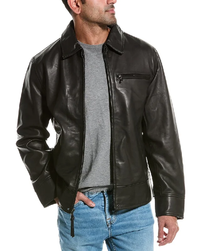 Robert Graham Leather Shirt Jacket