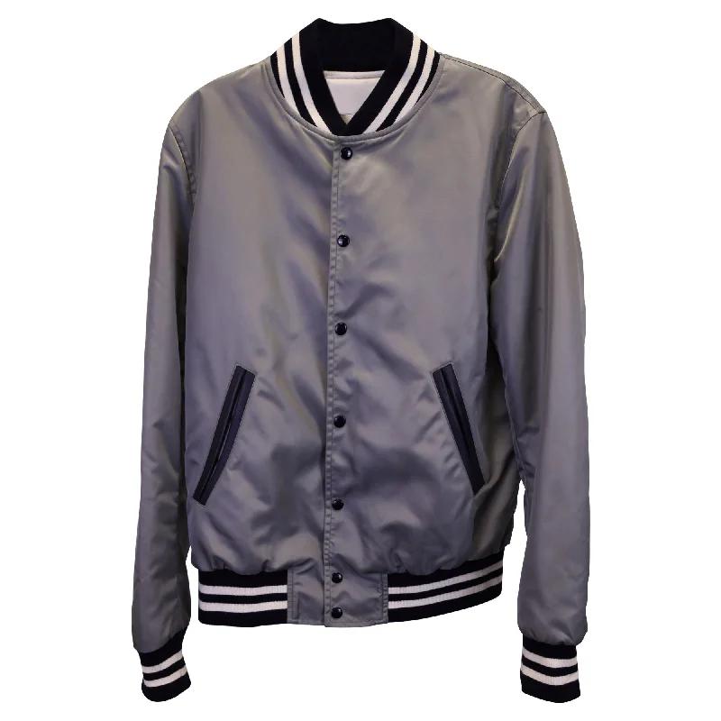 Windbreaker men jackets with UV protection for outdoor activitiesSandro Striped Bomber Jacket in Grey Nylon Windbreaker men jackets with UV protection for outdoor activitiesSandro Striped Bomber Jacket in Grey Nylon