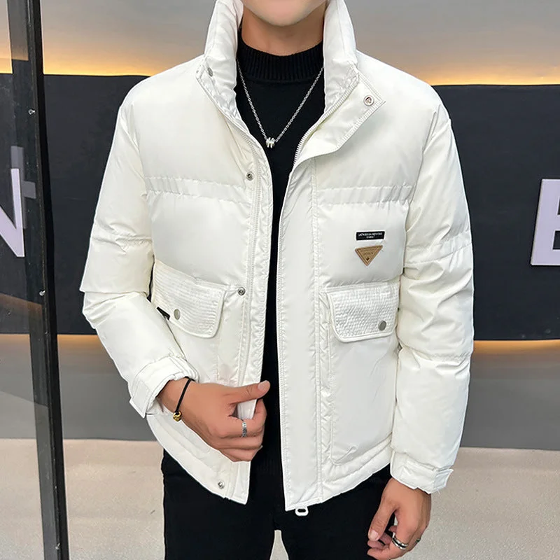 Checkered men jackets in a plaid pattern for a preppy appearanceStand Collar Casual Versatile Men's Down Jacket Checkered men jackets in a plaid pattern for a preppy appearanceStand Collar Casual Versatile Men's Down Jacket
