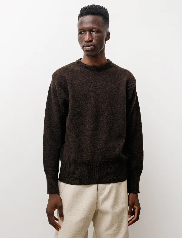 Men's knit tops with a contrast collar for a stylish detail​Lot 507 Athletic Crewneck Sweater Brown