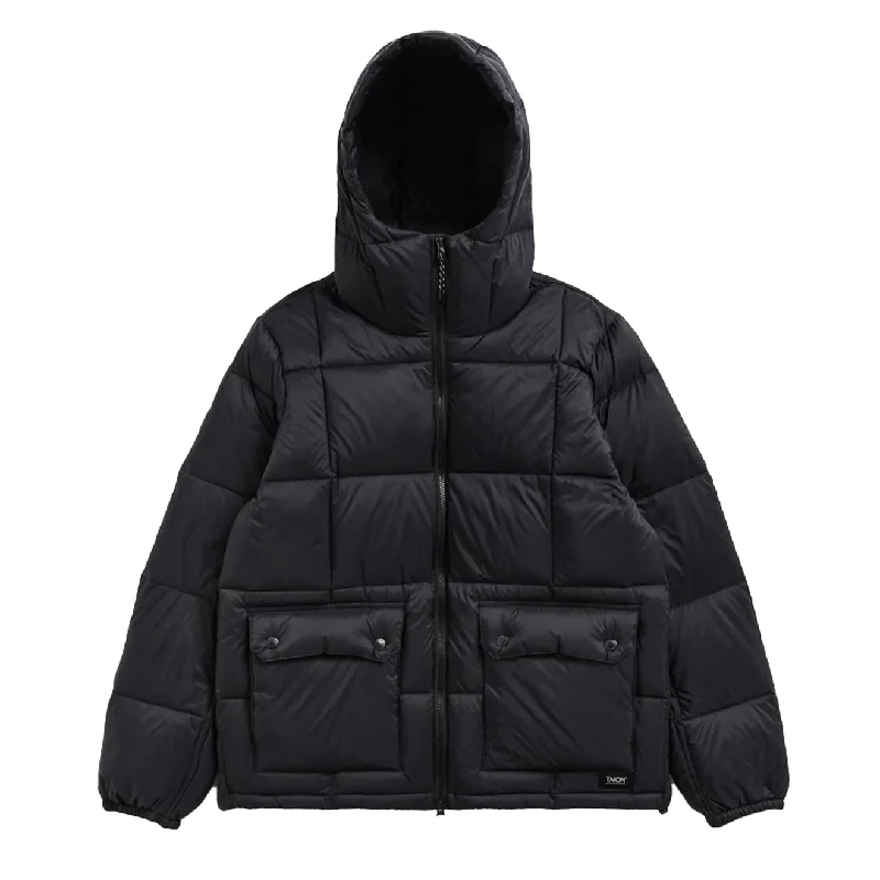 Windbreaker men jackets with UV protection for outdoor activitiesTaion Volume Hood Down Jacket Black Windbreaker men jackets with UV protection for outdoor activitiesTaion Volume Hood Down Jacket Black