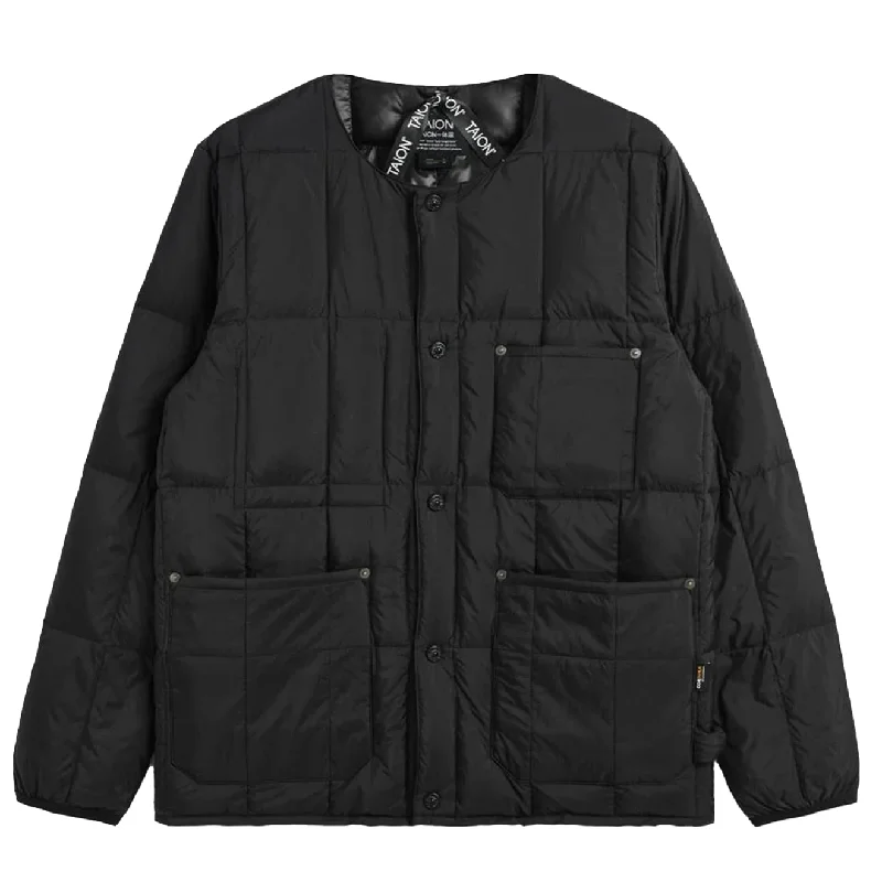 Men jackets with a media - friendly pocket for easy access to gadgetsTaion Work Crew Neck Down Jacket Black Men jackets with a media - friendly pocket for easy access to gadgetsTaion Work Crew Neck Down Jacket Black