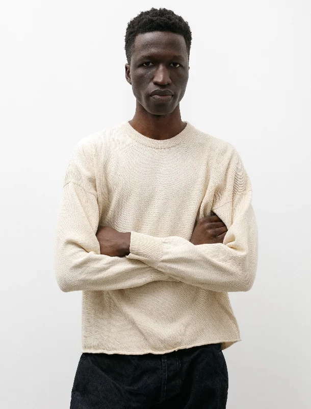 Men's knit tops for beach vacations with a relaxed style731 Skewed Pullover Cotton Calico Yarn Rinsed Men's knit tops for beach vacations with a relaxed style731 Skewed Pullover Cotton Calico Yarn Rinsed