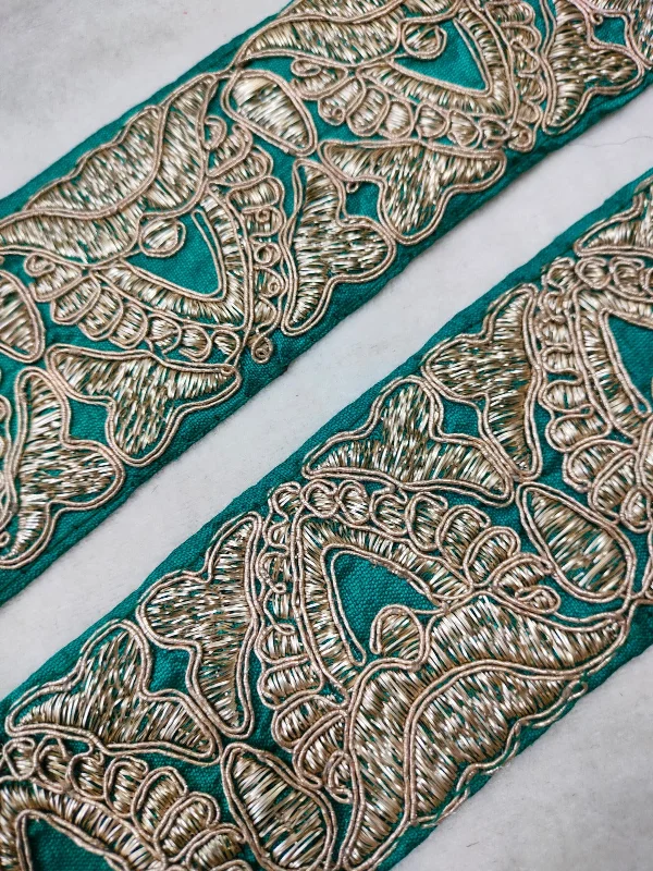 Men's Stretch - Fabric Blazer in Black for a Comfortable and Flexible Everyday WearTurquoise & Golden Fancy Zari Embellished Trim Men's Stretch - Fabric Blazer in Black for a Comfortable and Flexible Everyday WearTurquoise & Golden Fancy Zari Embellished Trim