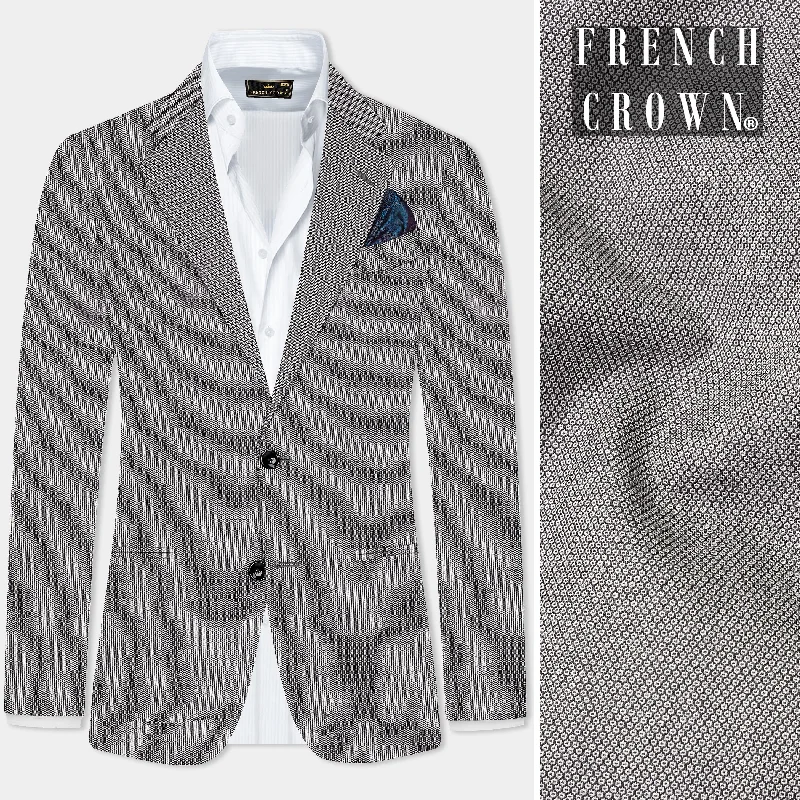 Vampire Gray Textured Wool Blend Single Breasted Blazer