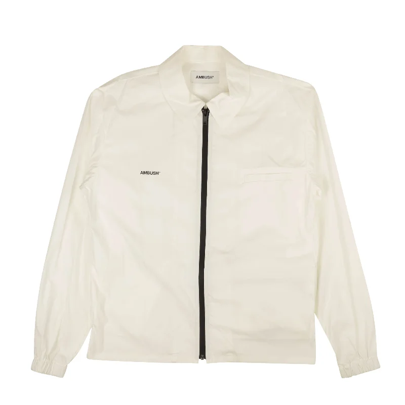 White Zip Pocket Shirt Jacket