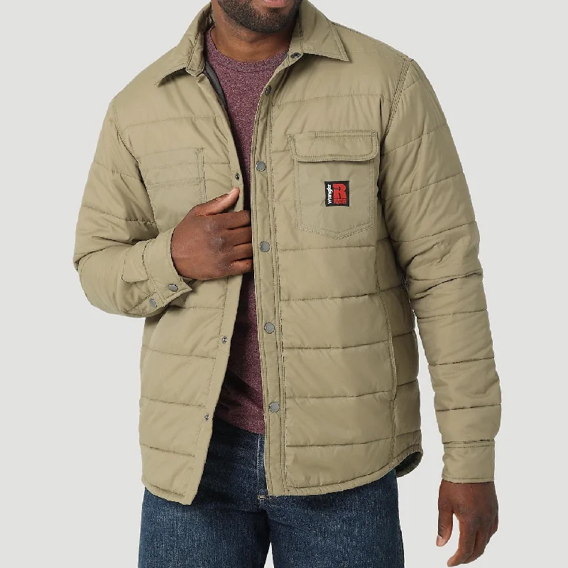 Hooded men jackets with a detachable faux - fur trim for added warmthWrangler RIGGS WORKWEAR Men's Jacket-Bark Hooded men jackets with a detachable faux - fur trim for added warmthWrangler RIGGS WORKWEAR Men's Jacket-Bark