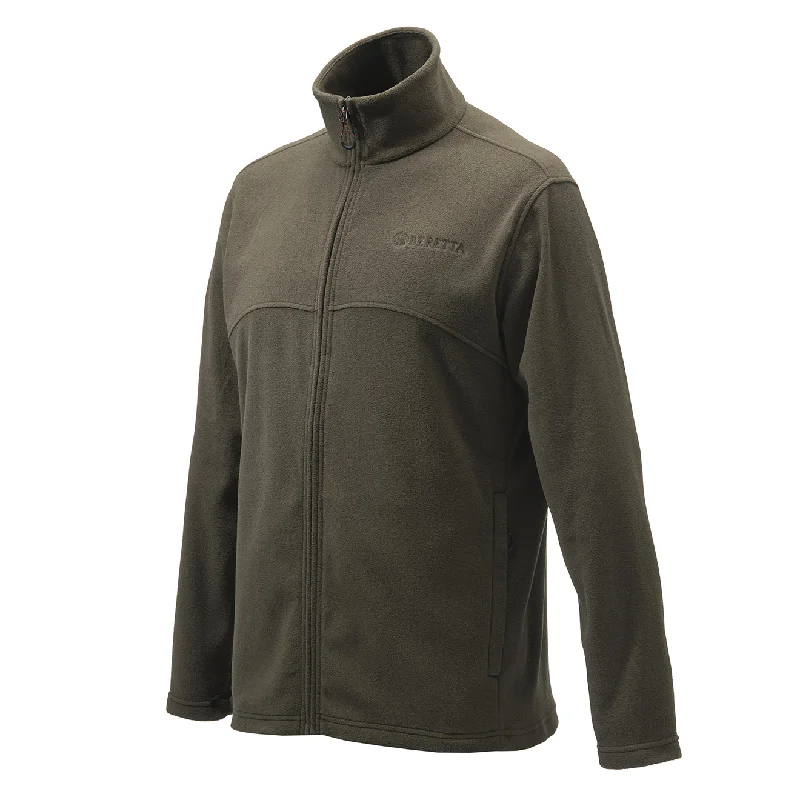 Men fleece bomber jackets with a stylish ribbed collarBeretta Full Zip Fleece Chocolate Men fleece bomber jackets with a stylish ribbed collarBeretta Full Zip Fleece Chocolate