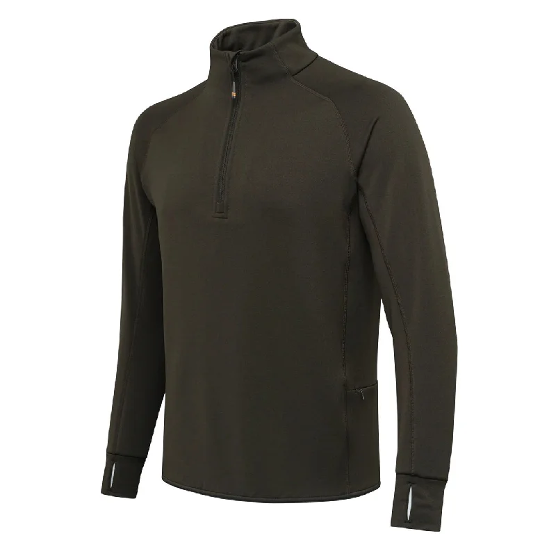 Men fleece bomber jackets with a stylish ribbed collarBeretta Stretch Tech Half Zip Fleece Green Moss Men fleece bomber jackets with a stylish ribbed collarBeretta Stretch Tech Half Zip Fleece Green Moss