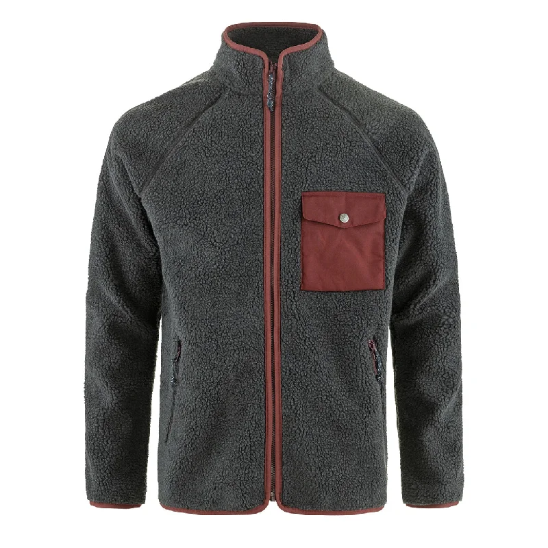 Men fleece - backed windbreakers for windy daysFjallraven Vardag Pile Fleece Dark Grey / Maroon Men fleece - backed windbreakers for windy daysFjallraven Vardag Pile Fleece Dark Grey / Maroon