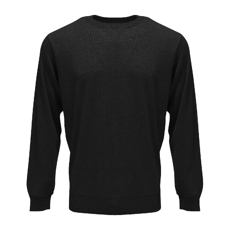 Hutson Harbour Plain Crew Neck Jumper - Black