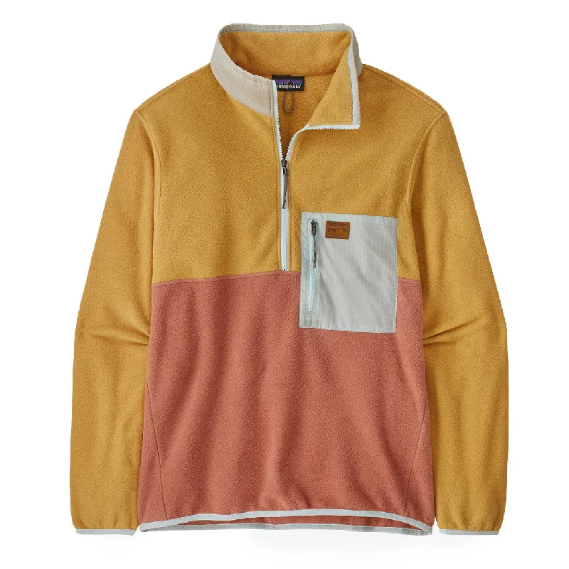 Men fleece - paneled cycling jerseys for bike ridesPatagonia Microdini 1/2 Zip Pullover Fleece Sienna Clay Men fleece - paneled cycling jerseys for bike ridesPatagonia Microdini 1/2 Zip Pullover Fleece Sienna Clay
