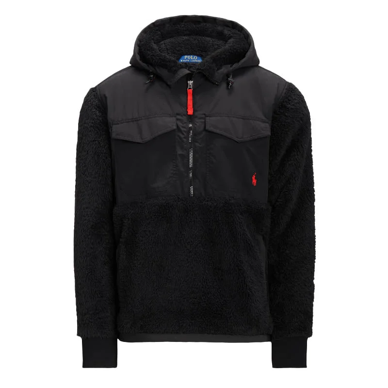 Men fleece - lined leather jackets for a luxurious feelPolo Ralph Lauren Hybrid Hoodie Black Men fleece - lined leather jackets for a luxurious feelPolo Ralph Lauren Hybrid Hoodie Black