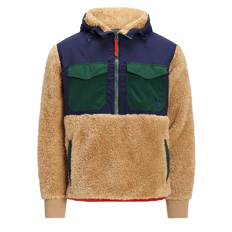 Men fleece - lined trucker hats for a casual lookPolo Ralph Lauren Hybrid Hoodie Camel Multi Men fleece - lined trucker hats for a casual lookPolo Ralph Lauren Hybrid Hoodie Camel Multi