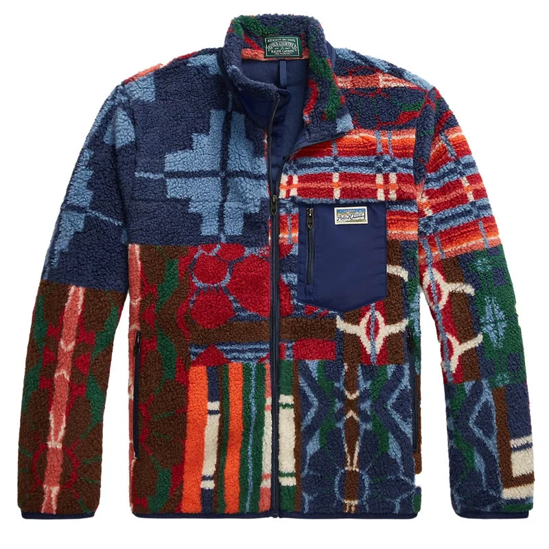 Men fleece quarter - zip pullovers with thumbholesPolo Ralph Lauren Patchwork-Print Pile Fleece Jacket Pinelodge Patchwork Men fleece quarter - zip pullovers with thumbholesPolo Ralph Lauren Patchwork-Print Pile Fleece Jacket Pinelodge Patchwork