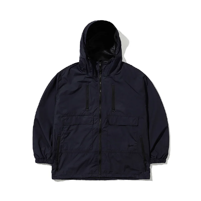 PATCH POCKET HOODED JACKET NAVY