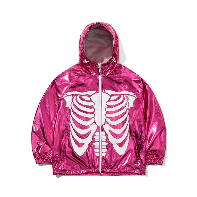 MELLOW SKULL HOODED JACKET PINK