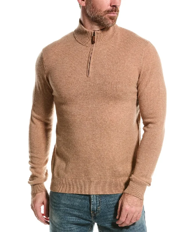 Plus Size Men's Striped Cotton - Blend Sweater in Navy and White for a Nautical - Themed VacationAlashan Cashmere 1/4-Zip Mock Sweater Plus Size Men's Striped Cotton - Blend Sweater in Navy and White for a Nautical - Themed VacationAlashan Cashmere 1/4-Zip Mock Sweater