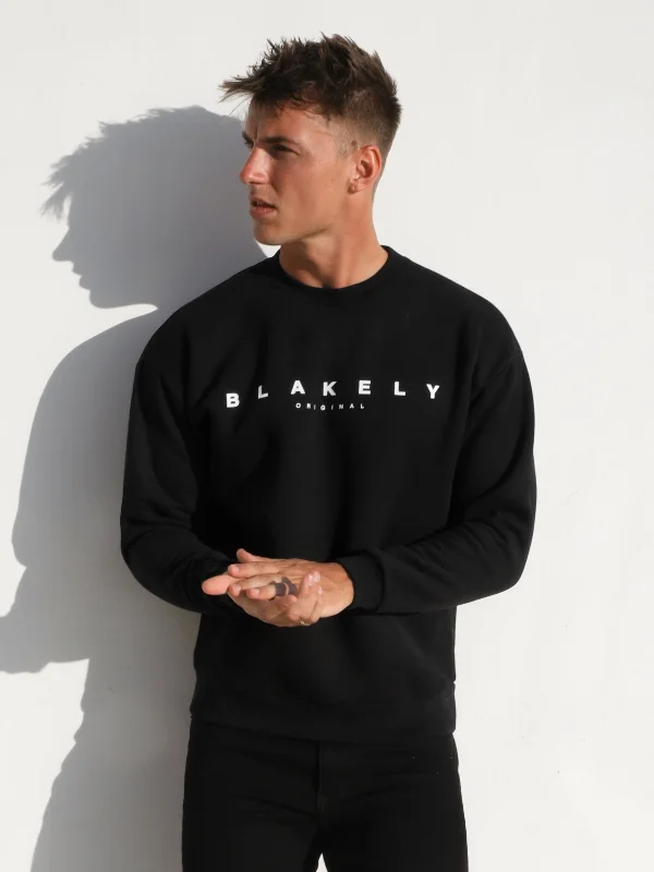 Men's Ribbed Bodycon Sweater in Red for a Sexy and Confident Night OutEvolved Relaxed Sweater - Black