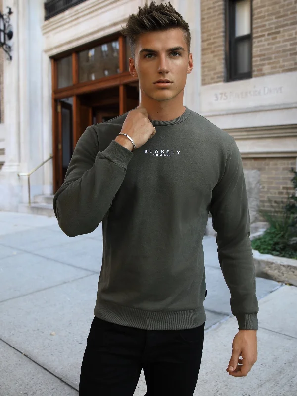 Men's Embroidered Floral Patterned Silk - Blend Sweater in Cream for a Spring - Inspired LookRorso Sweater - Khaki Green