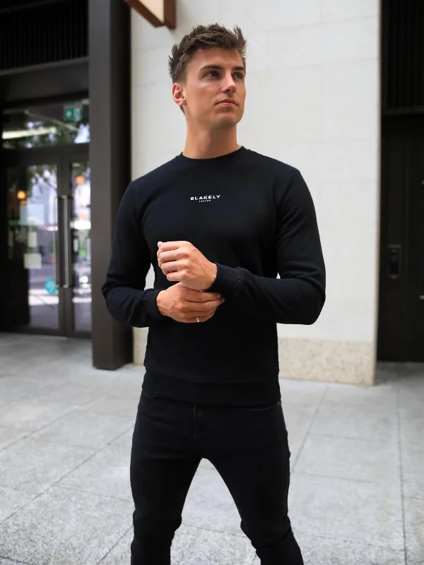 Slim Fit Men's Long - Sleeve Cotton - Linen Blend Sweater in Beige for a Summer Casual LookUniversal Sweater - Black