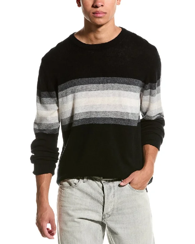 Men's Chunky Knit Fair Isle Patterned Wool Sweater in Multicolor for a Festive Holiday OutfitBrodie Cashmere Wool & Cashmere-Blend Blake Stripe Jumper