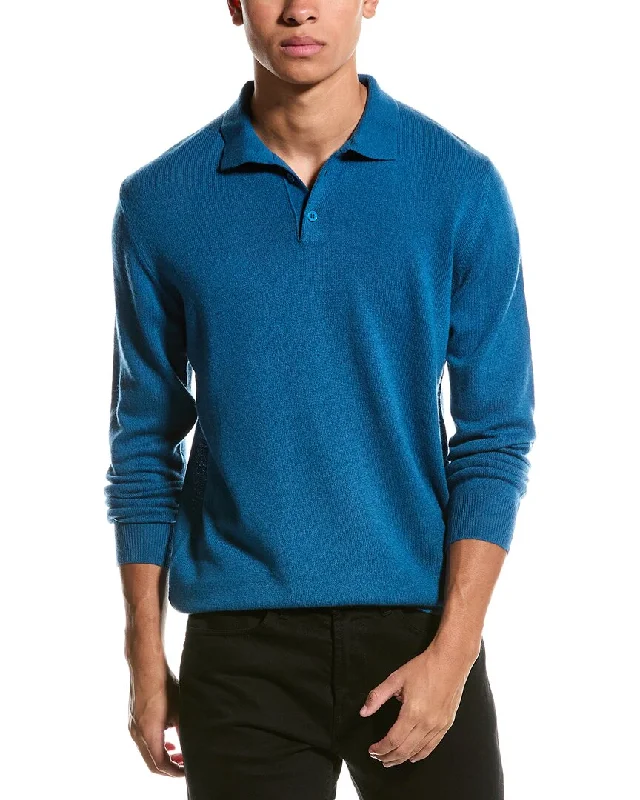 Men's Ribbed Bodycon Sweater in Red for a Sexy and Confident Night OutBrodie Cashmere Wool & Cashmere-Blend Brodie Trophy Neck Sweater