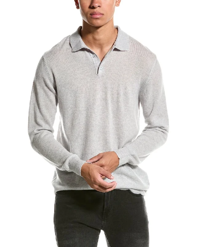 Plus Size Men's V - Neck Cashmere - Blend Sweater in Navy with Ribbed Trim for a Classic StyleBrodie Cashmere Wool & Cashmere-Blend Brodie Trophy Neck Sweater