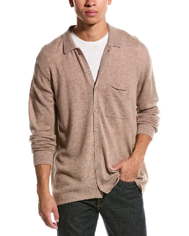 Men's Sequined Trimmed Sweater in Gold for a Glamorous New Year's PartyBrodie Cashmere Wool & Cashmere-Blend Jamie Shirt Jacket