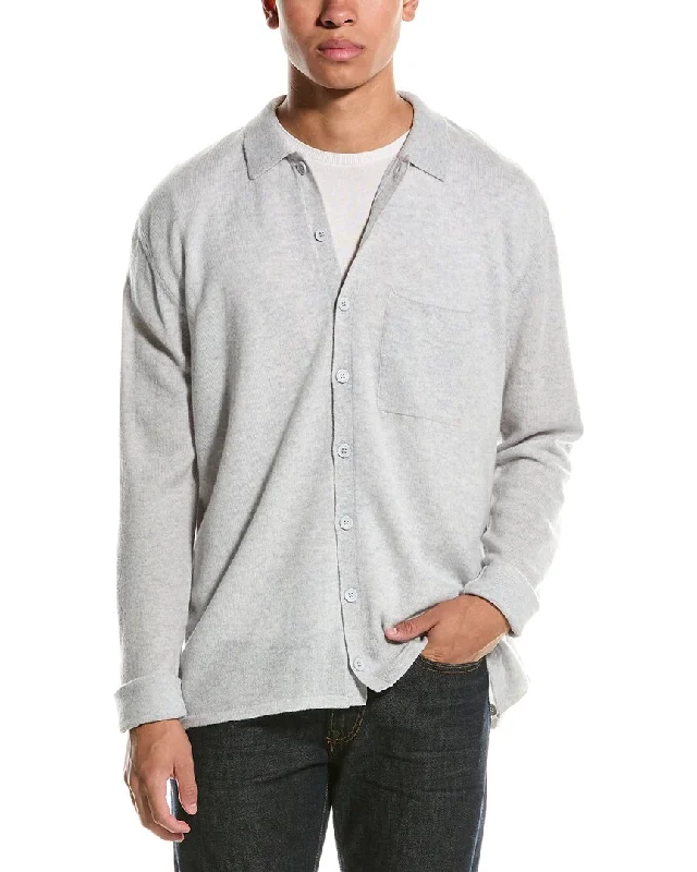 Plus Size Men's Open - Front Cardigan Sweater in Burgundy with Buttons for a Stylish LayerBrodie Cashmere Wool & Cashmere-Blend Jamie Shirt Jacket Plus Size Men's Open - Front Cardigan Sweater in Burgundy with Buttons for a Stylish LayerBrodie Cashmere Wool & Cashmere-Blend Jamie Shirt Jacket