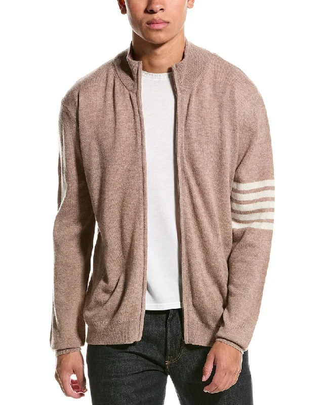 Men's Shearling - Lined Leather Sweater in Brown for a Rugged and Warm Winter EnsembleBrodie Cashmere Wool & Cashmere-Blend Stripe Sleeve Jacket Men's Shearling - Lined Leather Sweater in Brown for a Rugged and Warm Winter EnsembleBrodie Cashmere Wool & Cashmere-Blend Stripe Sleeve Jacket