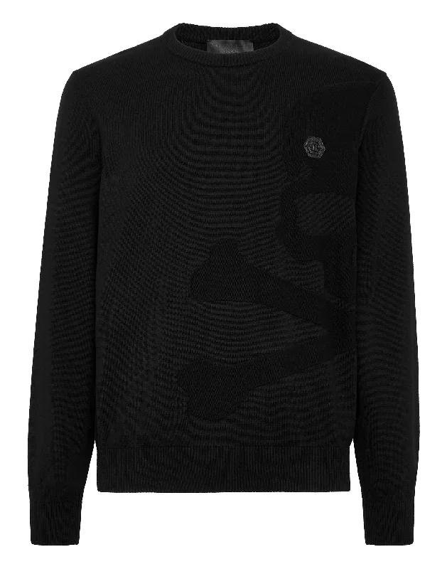 Men's Fuzzy Mohair - Blend Sweater in Light Pink for a Soft and Stylish LookCotton Pullover LS Skull&Bones