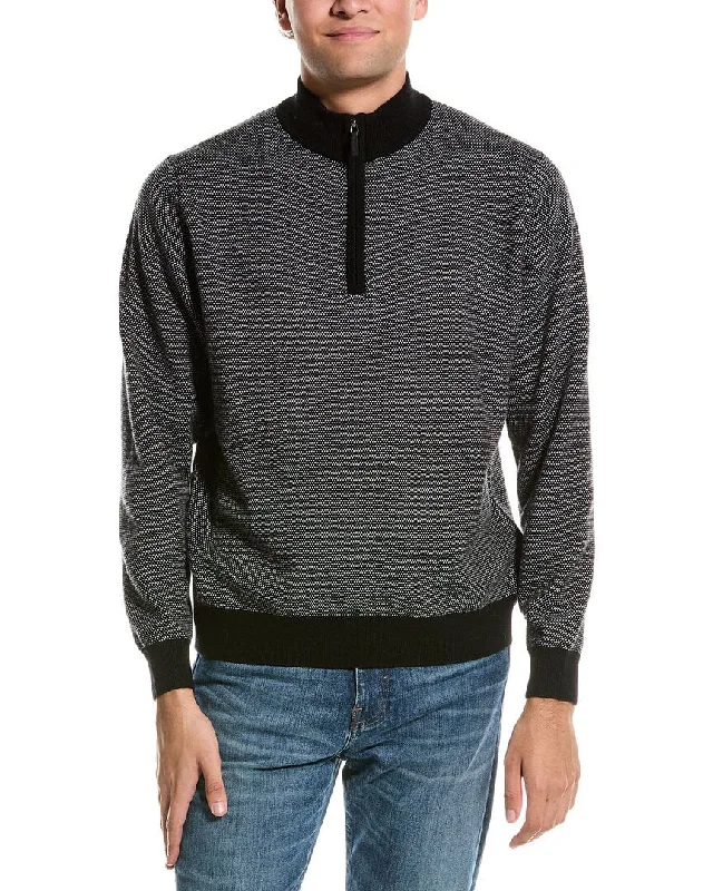 Douglas Anthony Quarter Zip Wool Sweater