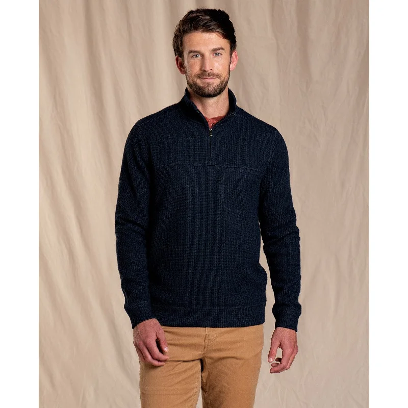 Plus Size Men's Open - Front Cardigan Sweater in Burgundy with Buttons for a Stylish LayerMen's Breithorn 1/4 Zip Sweater