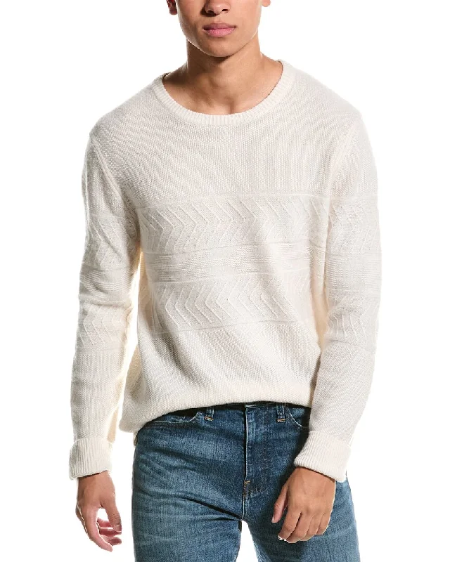 Men's Fuzzy Mohair - Blend Sweater in Light Pink for a Soft and Stylish LookMagaschoni Textured Cashmere Crewneck Sweater