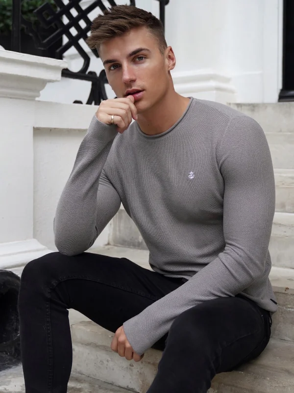 Men's Cable - Knit Turtleneck Merino Wool Sweater in Charcoal for a Winter Business LookMason Knit Sweater - Grey Men's Cable - Knit Turtleneck Merino Wool Sweater in Charcoal for a Winter Business LookMason Knit Sweater - Grey