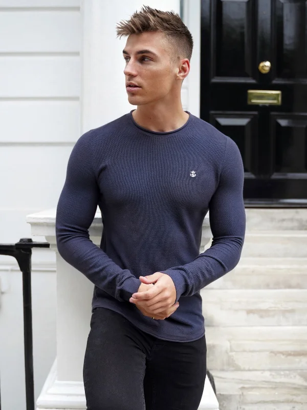 Plus Size Men's Pocket - Detail Sweater in Olive Green for a Practical and Fashionable Everyday WearMason Knit Sweater - Navy Plus Size Men's Pocket - Detail Sweater in Olive Green for a Practical and Fashionable Everyday WearMason Knit Sweater - Navy