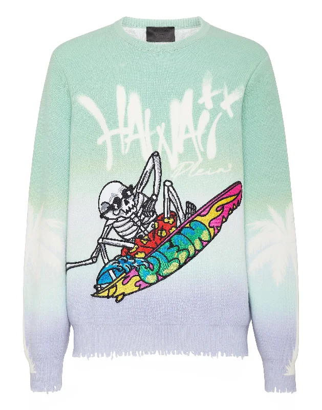 Regular Fit Men's Mock - Neck Sweater in Teal with a Side Slit for a Modern Office AttireMerino Wool Pullover LS Hawaii
