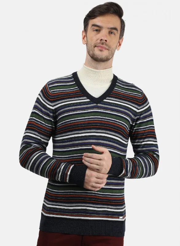 Men Multicolor Solid Pullover