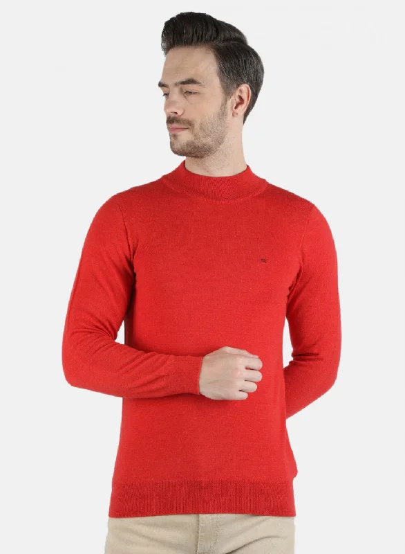 Plus Size Men's V - Neck Cashmere - Blend Sweater in Navy with Ribbed Trim for a Classic StyleMen Red Solid Pullover