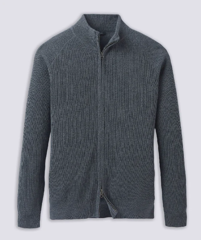 Plus Size Men's Pocket - Detail Sweater in Olive Green for a Practical and Fashionable Everyday WearBraden Full-Zip Sweater
