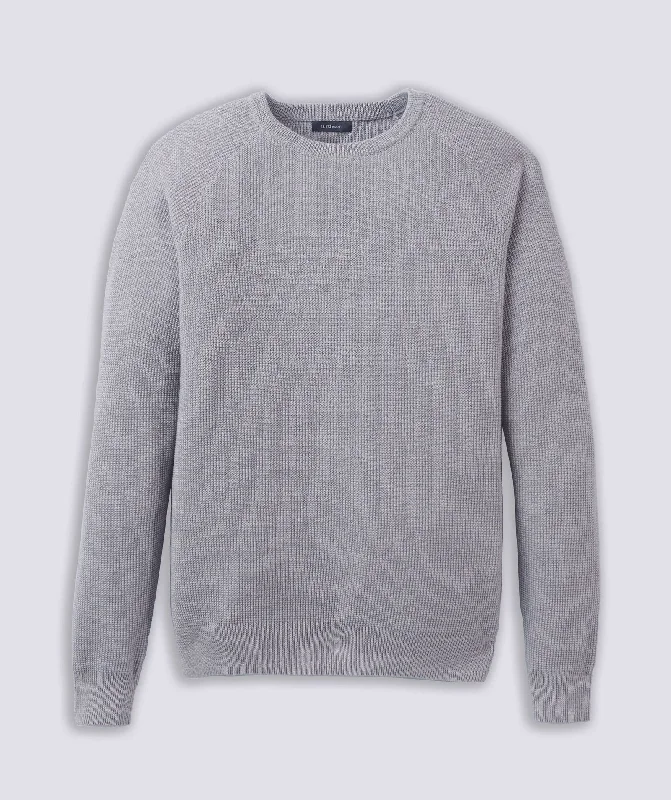 Plus Size Men's Pocket - Detail Sweater in Olive Green for a Practical and Fashionable Everyday WearHeath Waffle Knit Crewneck Sweater
