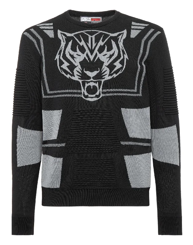 Regular Fit Men's Heathered Knit Sweater in Charcoal for a Laid - Back Weekend LookPullover Round Neck LS
